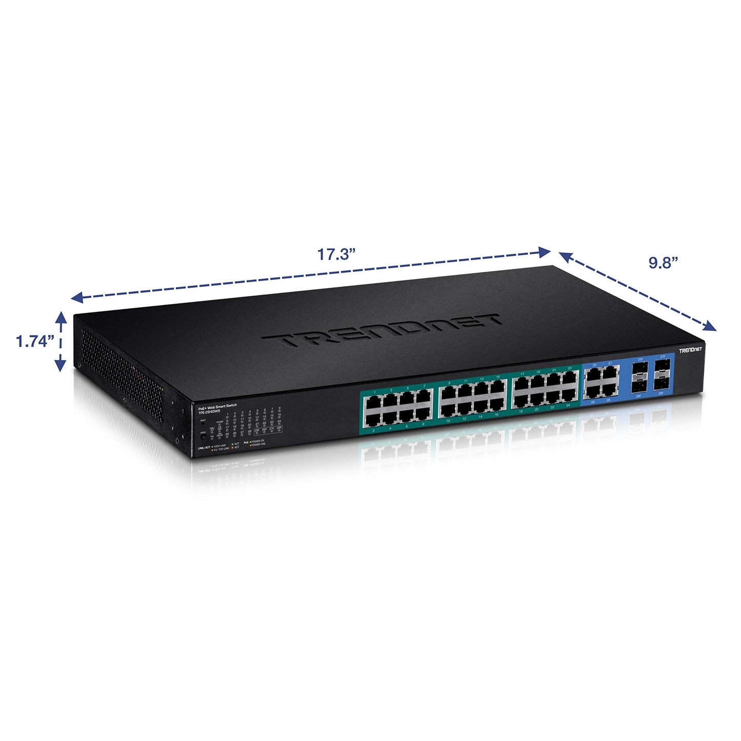 TRENDnet 16-Port Gigabit Web Smart Poe+Switch