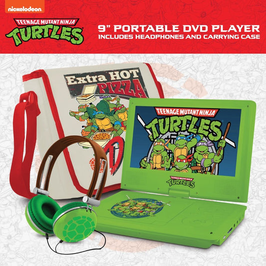 Ematic TMNT900 Teenage Mutant Ninja Turtles 9" Portable DVD Player with Carrying Bag & Headphones
