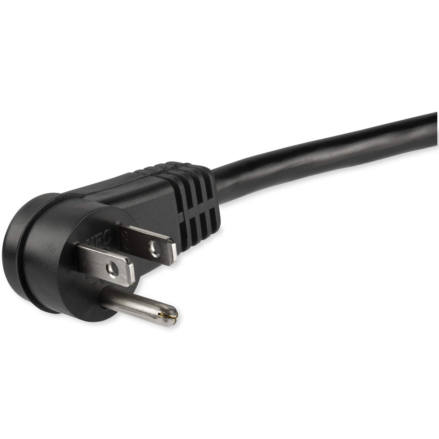 StarTech.com 1 ft Flat Extension Cord - NEMA 5-15R to NEMA Right-Angle 5-15P Power Cable - Low Profile Extension Cord - Right Angle Power Cord (PAC101R1)