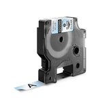 DYMO RhinoPRO Labeller Tape, Permanent Polyester Tape Cassette 1/2" x 18', Box of 1, Black on Clear (622289)
