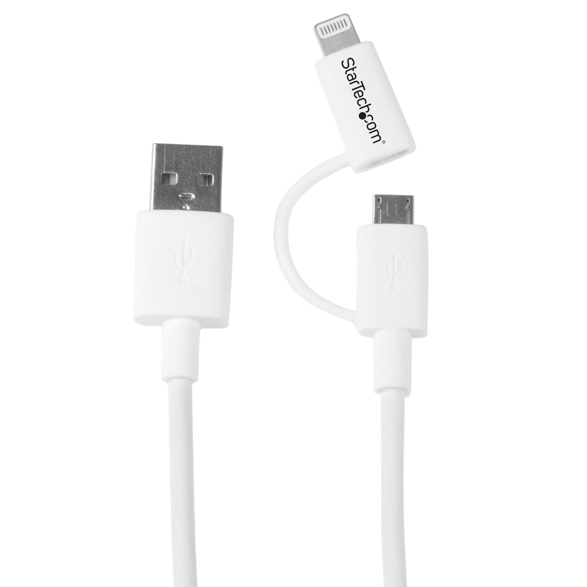 STARTECH 3' Apple Lightning or Micro USB to USB Cable for iPhone/iPod/iPad, White (LTUB1MWH)