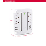 CyberPower P4WSU Professional Surge Protector, 900J/125V, 4 Swivel Outlets, 4 USB-A Charge Ports, White Wall Tap