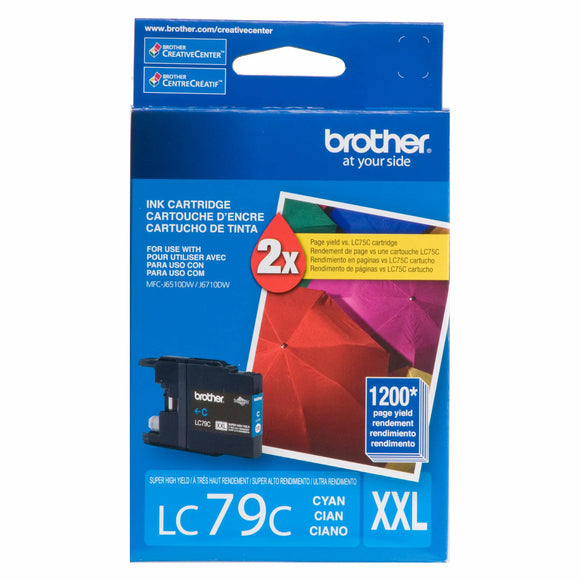 Brother LC79CS Super High Yield XXL Cyan Cartridge Ink Retail Packaging