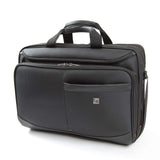 Large 17 inch Laptop Pilot Case - with Webbing Strap for Roller Bag Attachment by Gino Ferrari | Dual Padded Compartments for 17" Laptops & 14 Inch Tablets / Ipads (Metis GF1044)