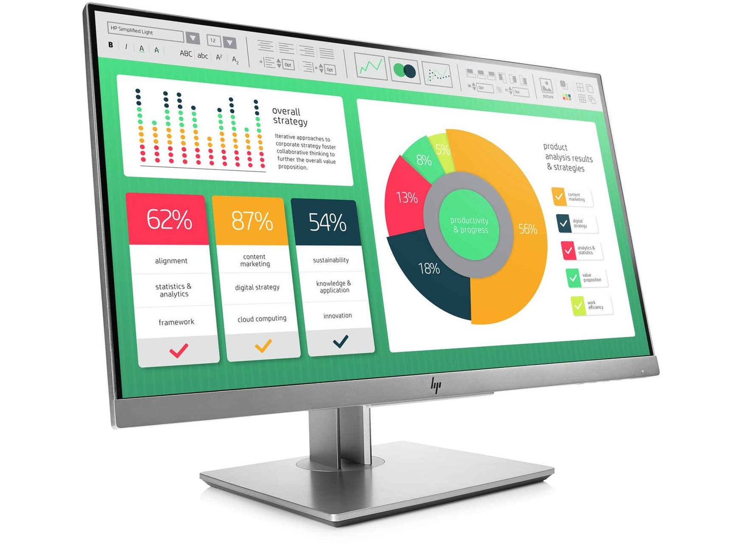 HP EliteDisplay E223 21.5-Inch Screen Led-Lit Monitor Gray (1FH45A8#ABA)