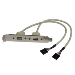 StarTech.com 2 Port USB A Female Slot Plate Adapter - USB panel - USB (F) to 5 pin in-line (F) - USBPLATE