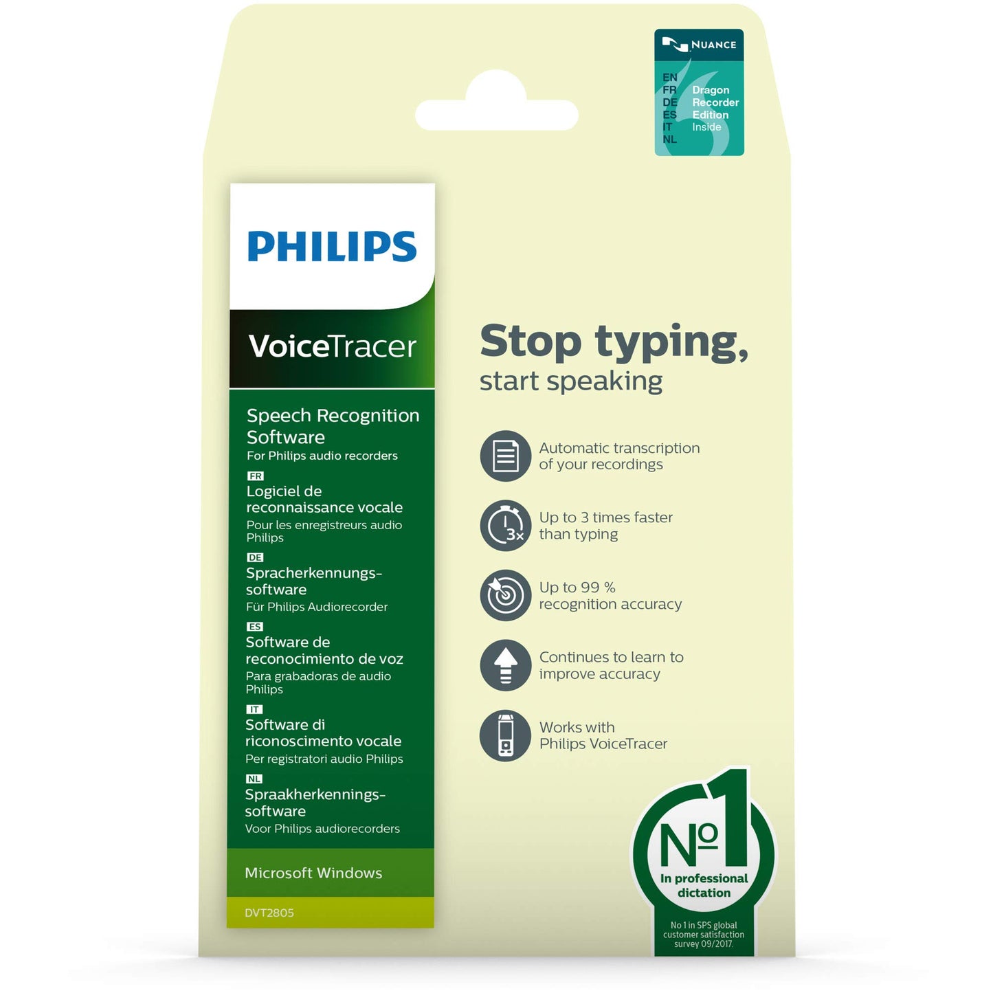 Philips Speech Products Products Philips DVT2805 Voicetracer Speech Recognition Software Voice Recorder