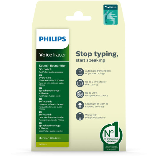 Philips Speech Products Products Philips DVT2805 Voicetracer Speech Recognition Software Voice Recorder