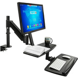 Mount-It! Standing Desk Converter with Single Monitor Mount, Adjustable Height Sit Stand Workstation
