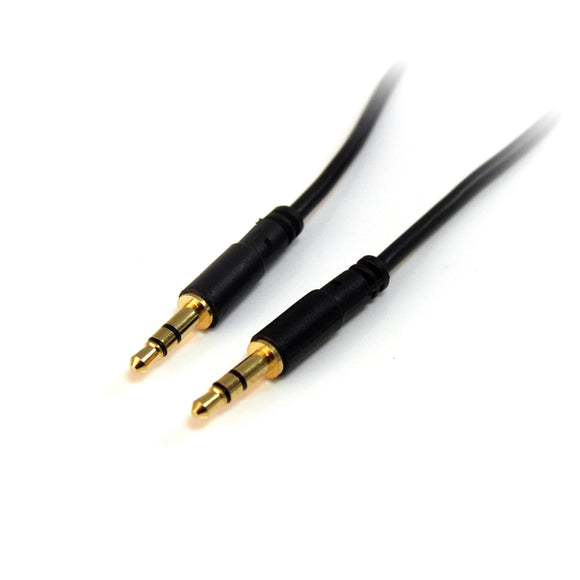 STARTECH MU15MMS 15 feet Slim 3.5mm Stereo Audio Cable - M/M, Black