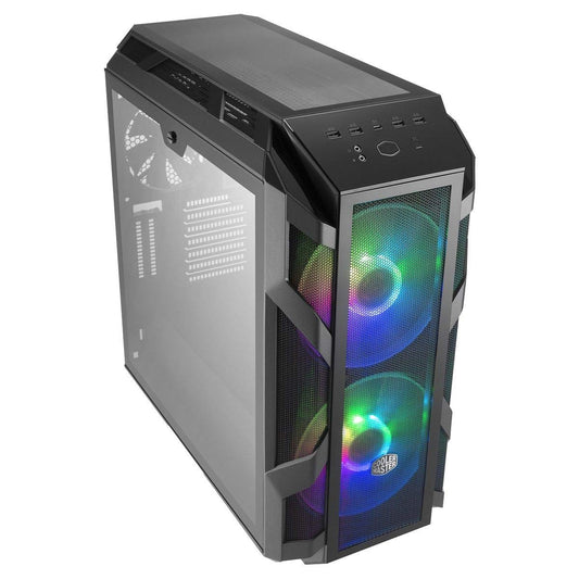 Cooler Master MasterCase H500M ATX Mid-Tower w/ 4X Side Tempered Glass Panels, Type-C I/O Panel, 2X Vertical GPU Card PCI Slots & 2X 200mm ARGB Fans w/ARGB Controller
