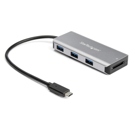 StarTech.com 3-Port USB 3.1 (Gen 2) Type C Hub with SD Reader & 9.8" Cable - 10Gbps - 1x USB 3.1 Type C - 3X USB 3.1 Type-A - USB-C Hub (HB31C3ASDMB)