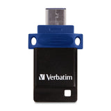 Verbatim 99154 32GB Store 'N' Go Dual USB Flash Drive for USB-C Devices, Blue