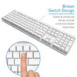 Macally Backlit Mechanical Keyboard for Mac - USB Wired Full Size - Compatible with Apple Mac Mini, Mac Pro, iMac, iMac Pro, MacBook Pro Air - Brown Switches