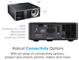 Optoma ML750 WXGA 700 Lumen 3D Ready Portable DLP LED Projector with HDMI