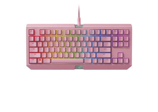 Razer BlackWidow TE Chroma v2 Mechanical Gaming Keyboard: Green Key Switches - Tactile & Clicky - Chroma RGB Lighting - Magnetic Wrist Rest - Programmable Macro Functionality - Quartz Pink