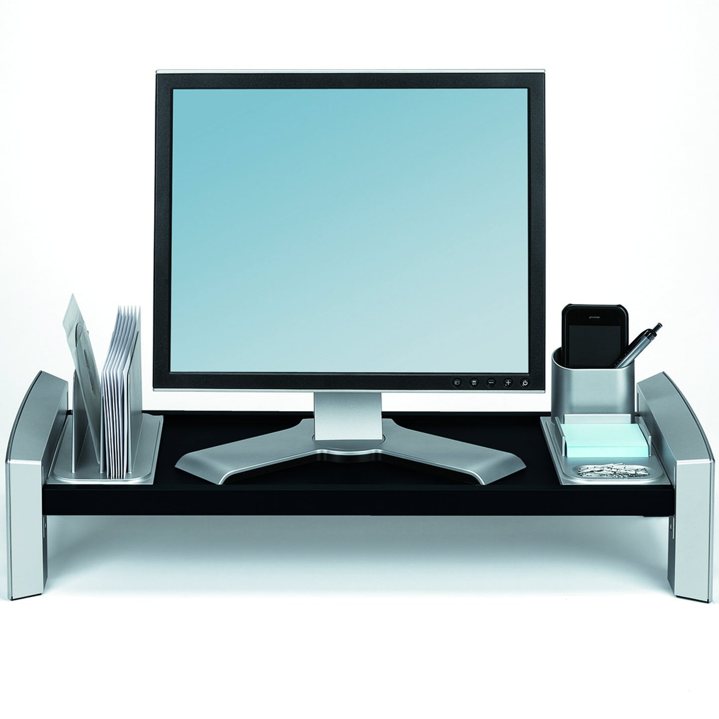 Fellowes Professional Series Flat Panel Workstation, Black/Silver