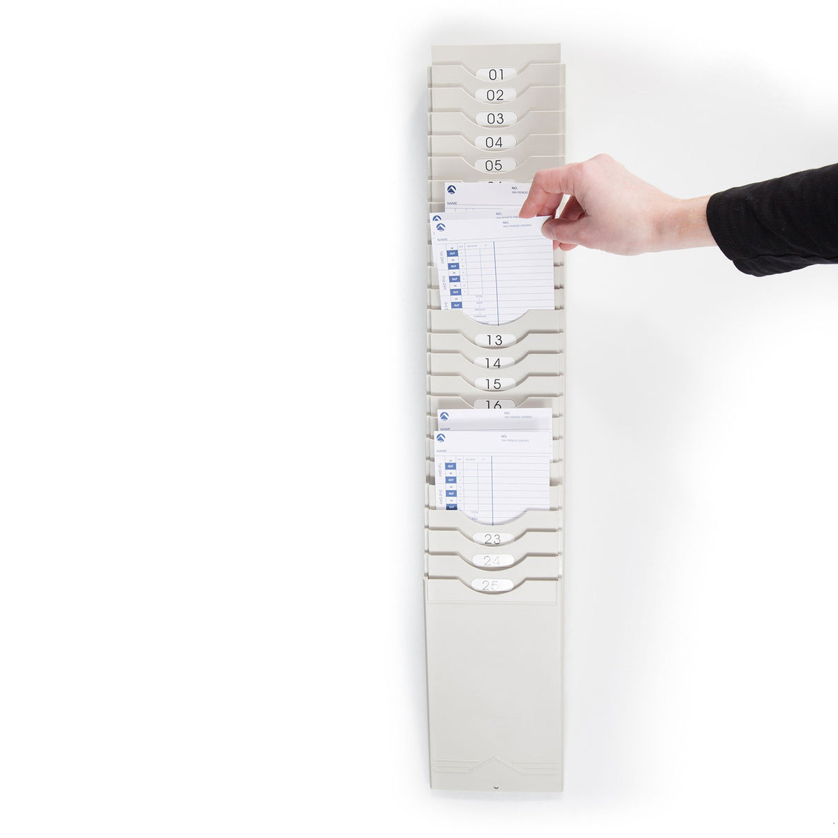 Pyramid 400-X Expanding Time Card Rack, 25 Pocket