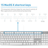 Macally Ultra-Slim USB Wired Keyboard with Number Keypad for Apple Mac Pro, MacBook Pro/Air, iMac, Mac Mini, Laptop Computers, Windows Desktop PC Laptops, Silver (SLIMKEYPROA)