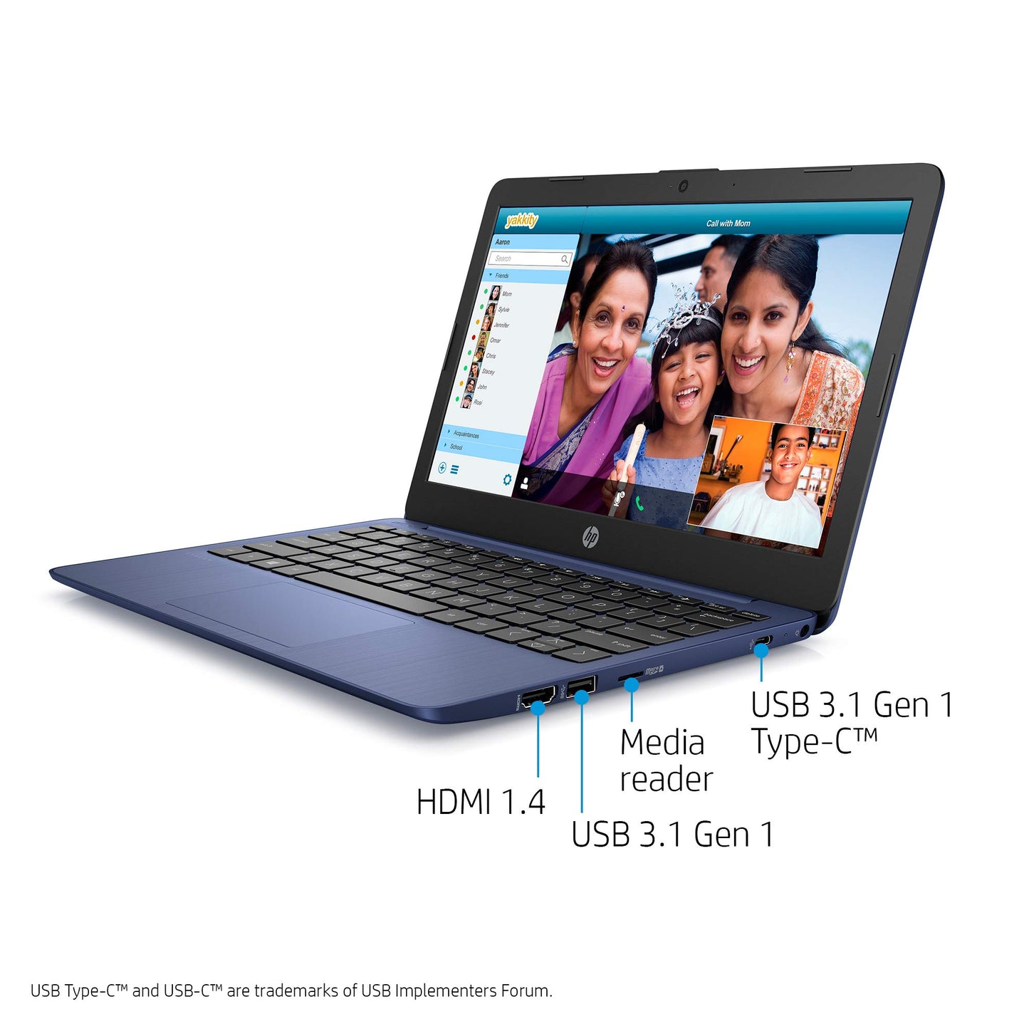 HP Stream 11-Inch Laptop, Intel X5-E8000 Processor, 4 GB RAM, 32 GB eMMC, Windows 10 Home in S Mode with Office 365 Personal and 1 TB Onedrive Storage for One Year (11-ak1010nr, Royal Blue)