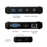 SIIG JU-DK0311-S1 USB 3.0 Dual Video Docking Station Adds HDMI or VGA Video Output, 2 USB 3.0 Ports, Gigabit Ethernet and Audio