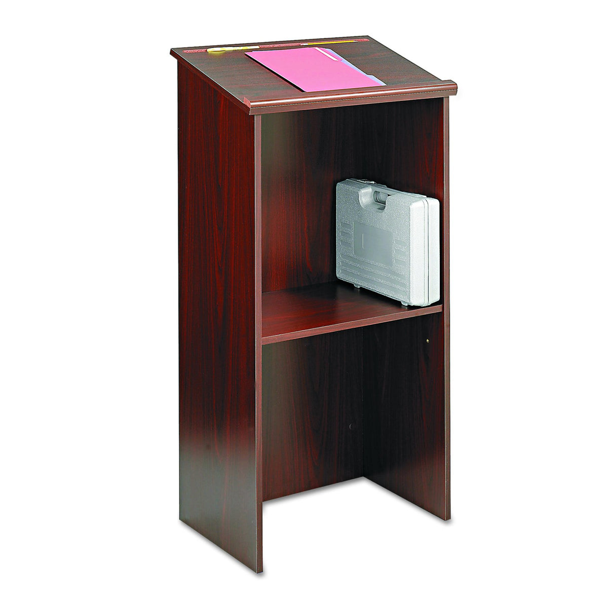 Safco Products Stand-Up Lectern Mahogany, 8915MH