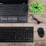 Macally Wireless Keyboard and Mouse Combo Bundle for PC, Desktop Computer, Laptop, Notebook, ChromeBook - Ultra Slim Cordless Keyboard Mouse Combo Set, Compatible with Windows 10/8/7/Vista/XP, etc.