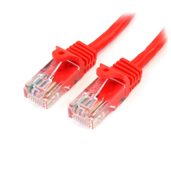 StarTech.com Cat5e Ethernet Cable - 2 ft - Red- Patch Cable - Snagless Cat5e Cable - Short Network Cable - Ethernet Cord - Cat 5e Cable - 2ft (45PATCH2RD)