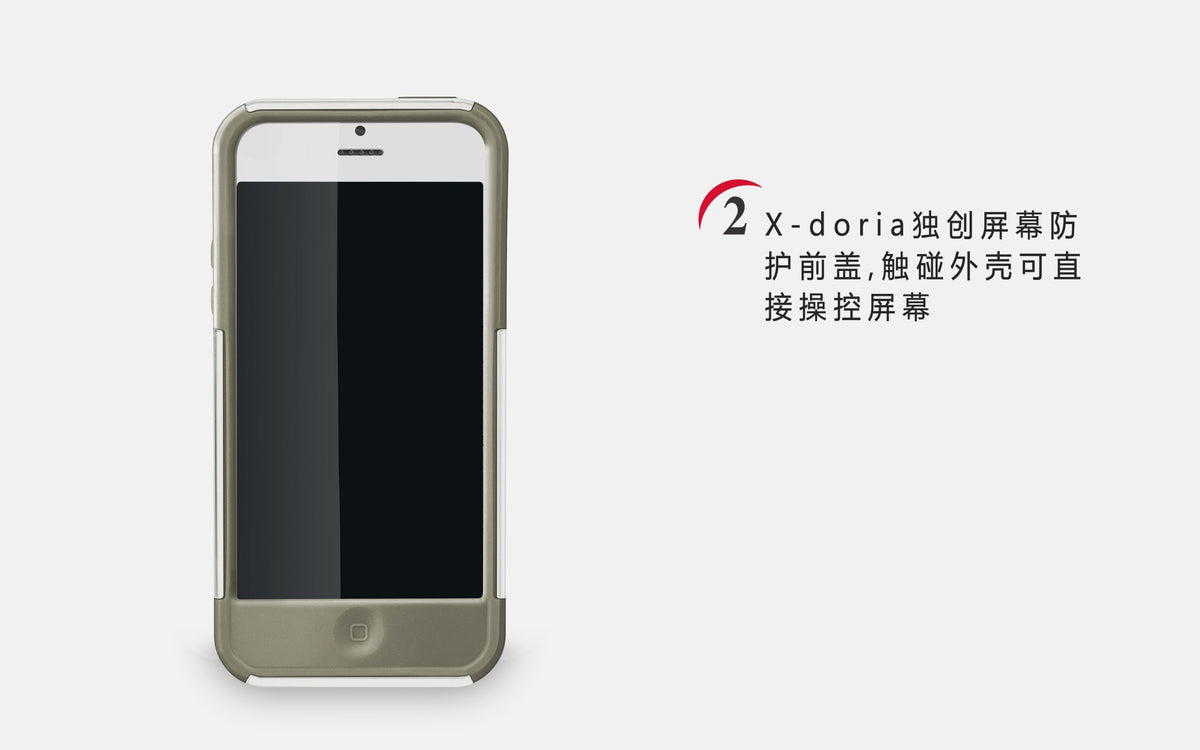 X-Doria 409506 Shield Case for iPhone 5-1 Pack - Retail Packaging - White/Grey