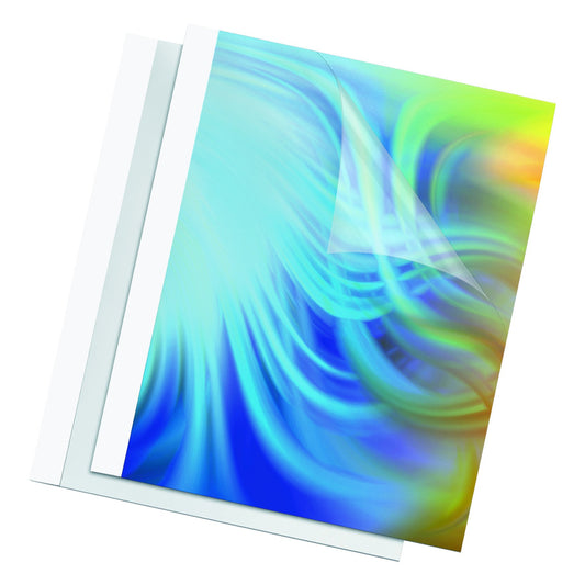 Fellowes Thermal Binding System Cover, PVC, Holds 43 Sheets, 9.75 x 11.125 Inches, Clear, 10 Each (52220)