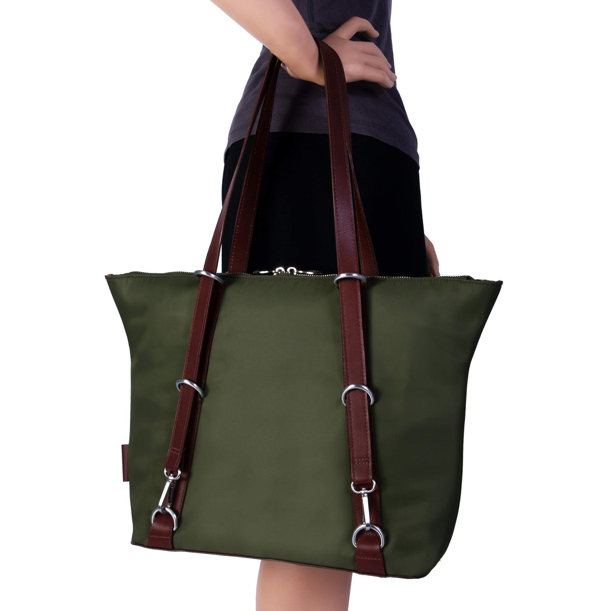 McKlein 18481 USA Dylan 3-in-1 Nylon Convertible Backpack Tote Green