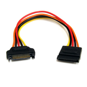 StarTech.com SATAPOWEXT8 8-Inch 15-Pin SATA Power Extension Cable