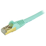 StarTech.com Cat6a Shielded Patch Cable - 25 ft - Aqua - Snagless RJ45 Cable - Ethernet Cord - Cat 6a Cable - 25ft (C6ASPAT25AQ)