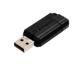 Verbatim 64GB PinStripe USB 2.0 Flash Drive, Black 49065