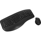 Adesso WKB-1500GB - Wireless Ergonomic Desktop Keyboard and Laser Mouse with Split Keys Design and Palm Rest for Comfort, Long Battery Life, Nano Receiver - Compatible for PC & Windows XP/7/8/10