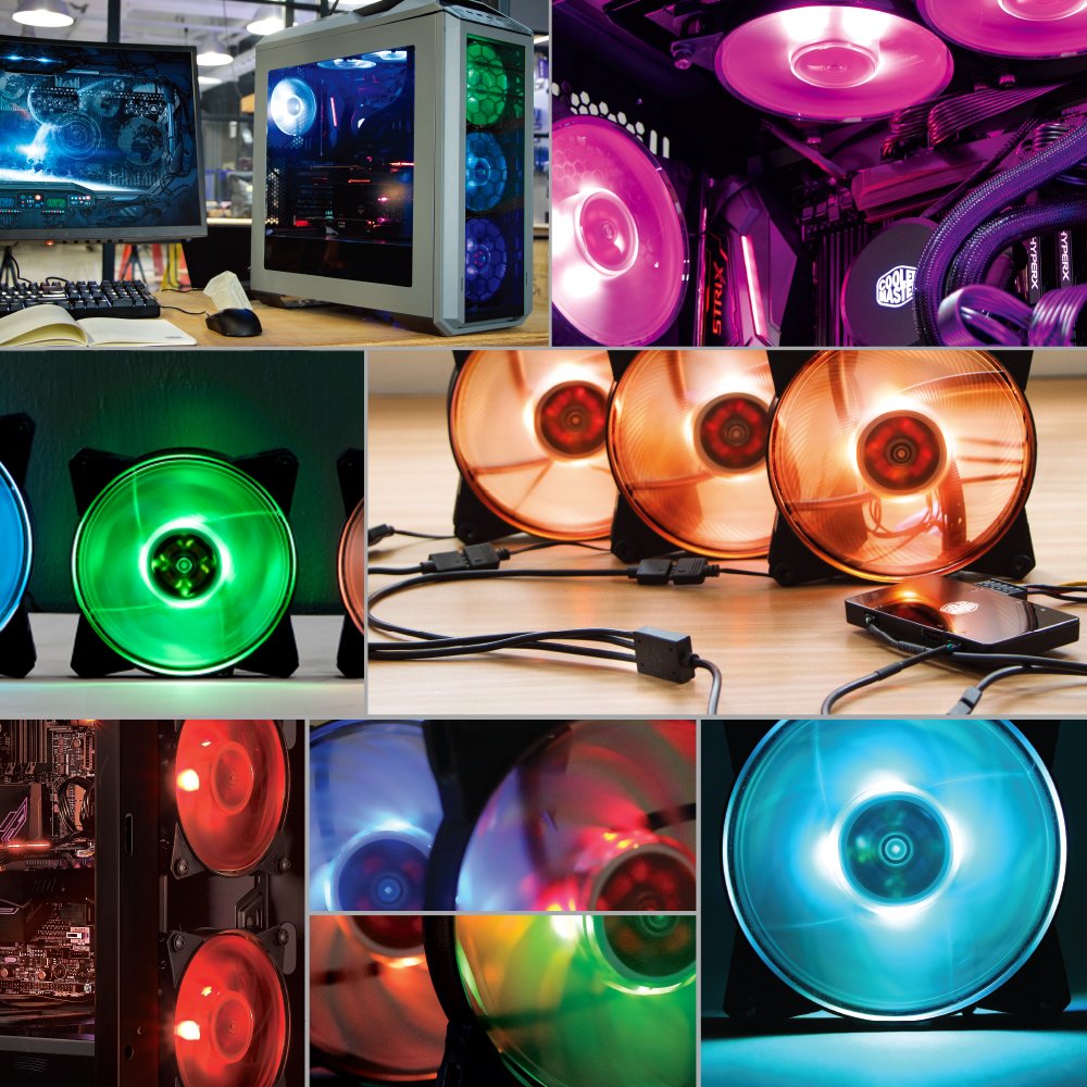 Cooler Master MasterFan Pro 140 Air Pressure RGB- 140mm Static Pressure RGB Case Fan,  Computer Cases CPU Coolers and Radiators