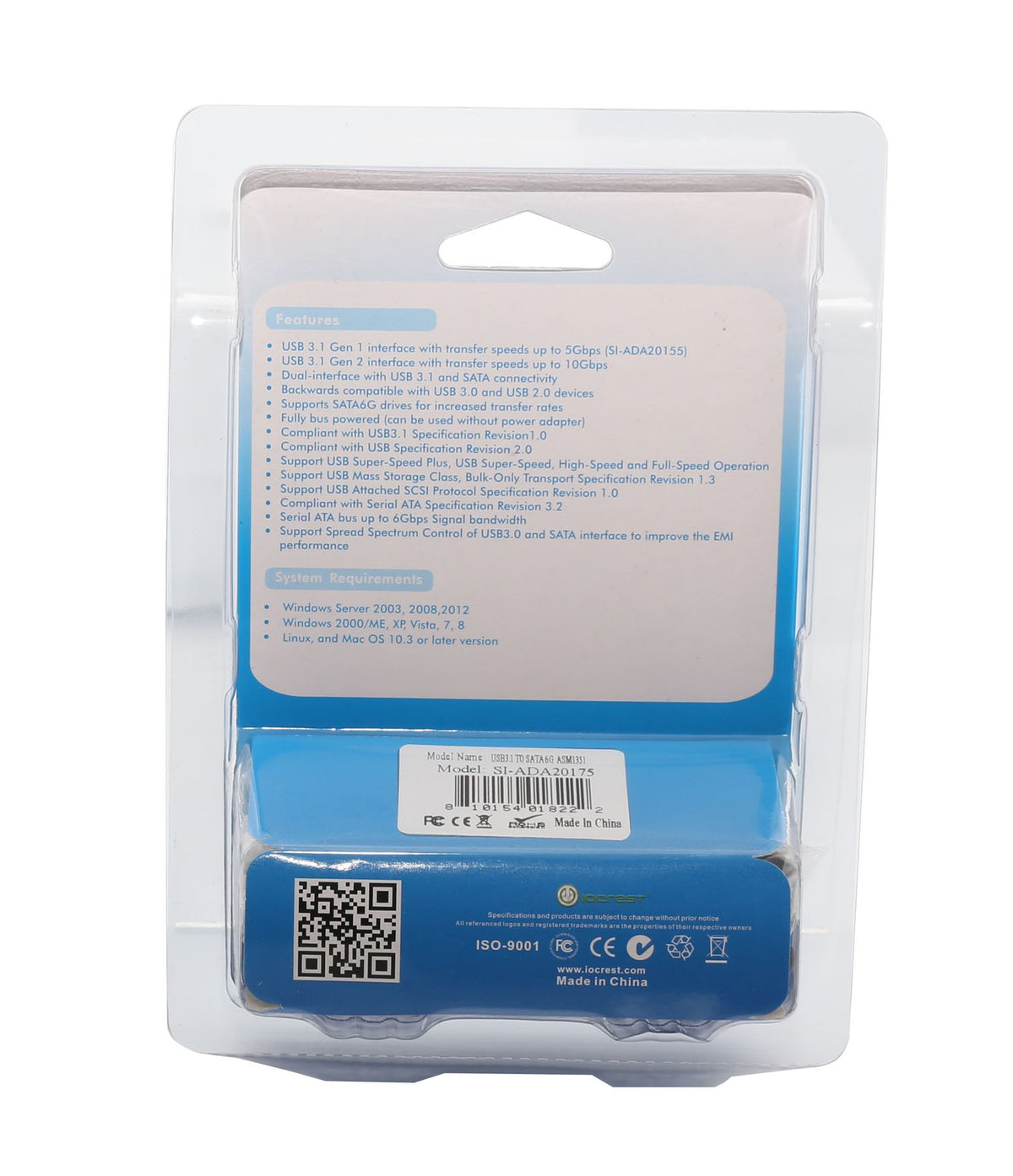 IOCrest Type-C USB3.1 to SATA6G Controller Adapter for 2.5-Inch Hard Drives