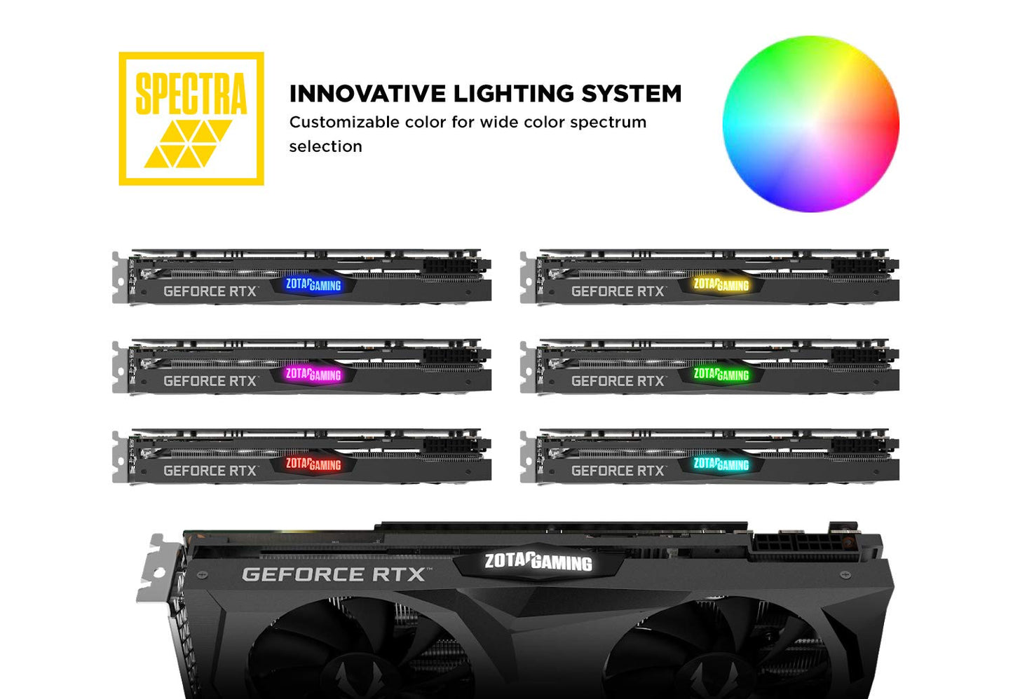ZOTAC Gaming GeForce RTX 2070 AMP 8GB GDDR6 256-bit Spectra RGB LED Metal Backplate Graphics Card - ZT-T20700D-10P