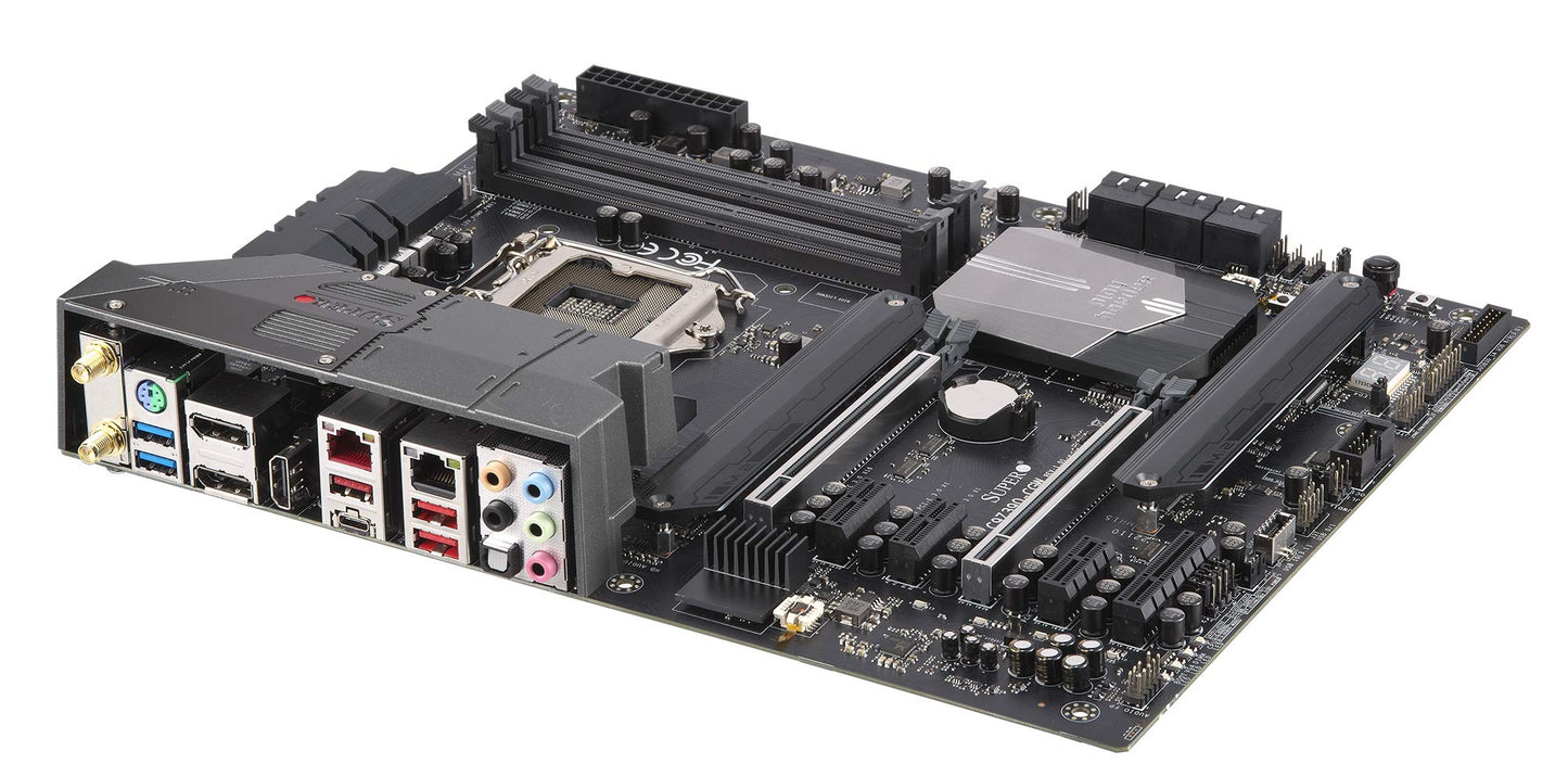 Supermicro MBD-C9Z390-CGW-O Motherboard LGA 1151 (300 Series) Intel Z390 DDR4 SATA 6GB/s M.2 DisplayPort HDMI 10G LAN Wi-Fi USB 3.1 RGB ATX