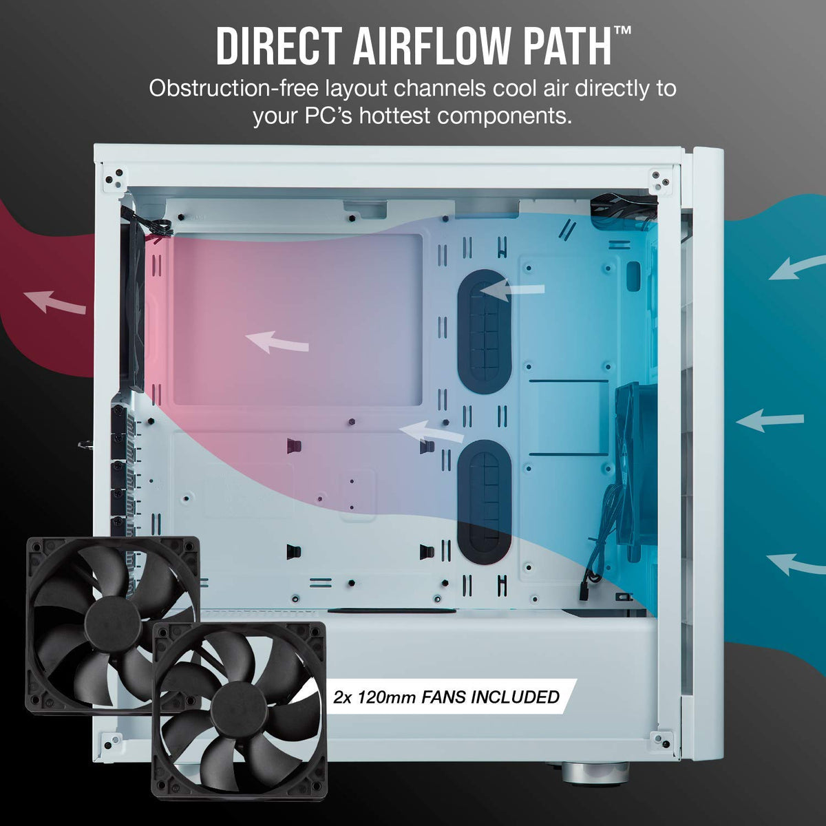 CORSAIR CARBIDE 275R Mid-Tower Gaming Case, Tempered Glass- White (CC-9011133-WW)