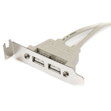 StarTech.com 2 Port USB A Female Low Profile Slot Plate Adapter - 2 Port USB Bracket - USB 2.0 A Female (USBPLATELP)