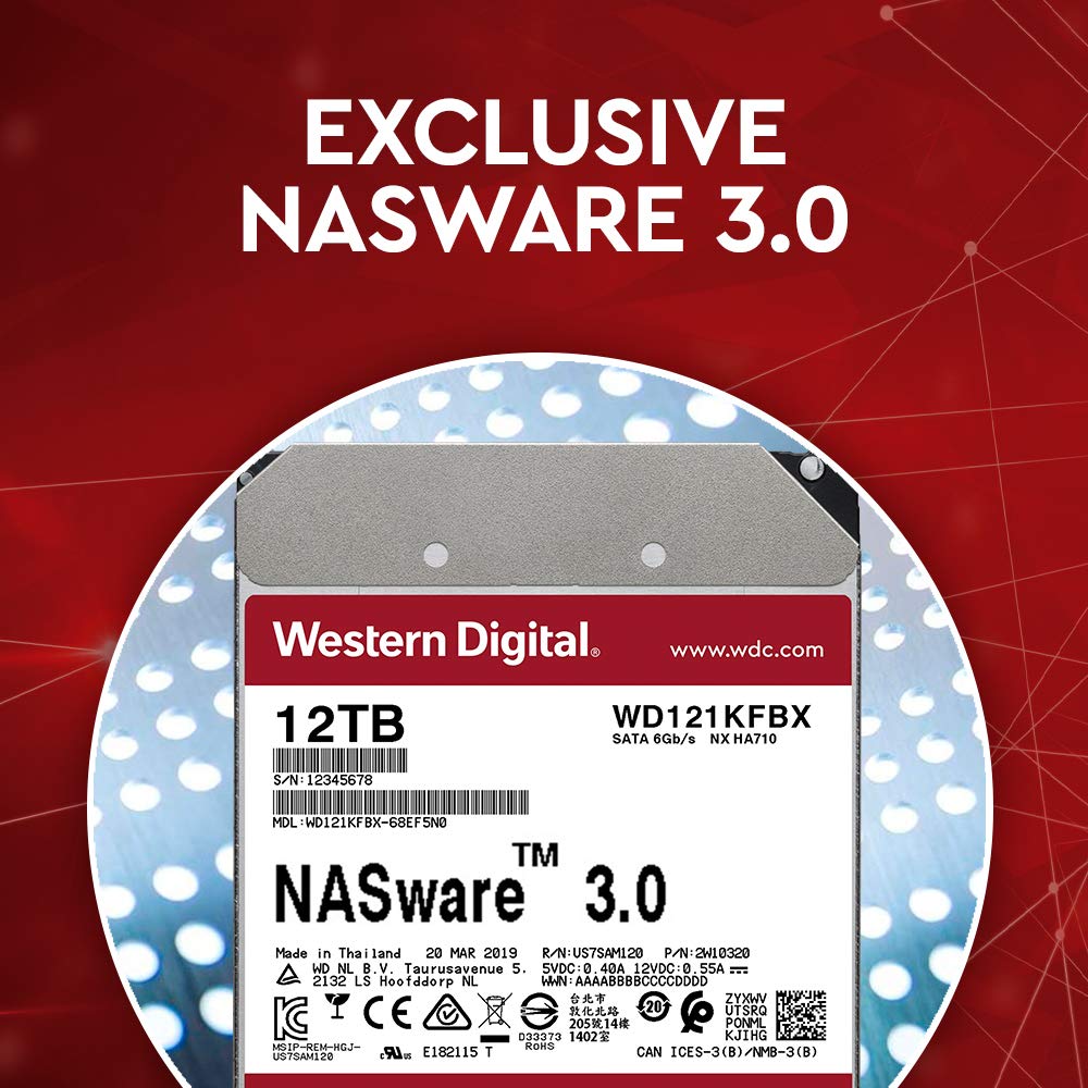 WD Red Pro 6TB NAS Internal Hard Drive - 7200 RPM Class, SATA 6 Gb/s, 256 MB Cache, 3.5" - WD6003FFBX