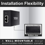 TRENDnet Gigabit Ultra PoE+ Injector, Full Duplex Gigabit Speeds, 100 M Network Range, Supports IEEE 802.3af/802.at/Ultra PoE, Plug & Play, TPE-117GI