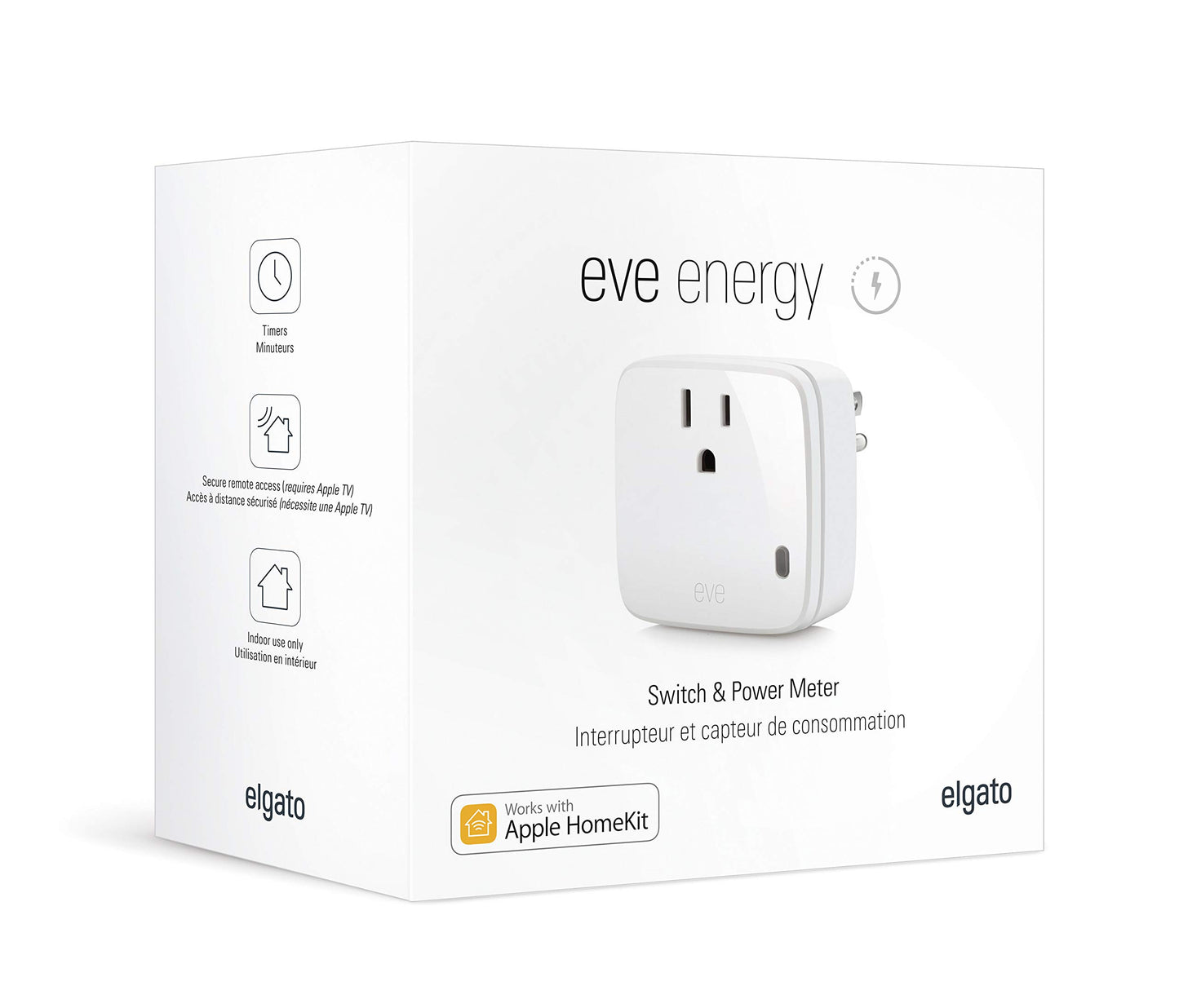 Eve Energy - Smart Plug & Power Meter with built-in schedules, switch a connected lamp or device on & off, voice control, no bridge necessary, Bluetooth Low Energy (Apple HomeKit)