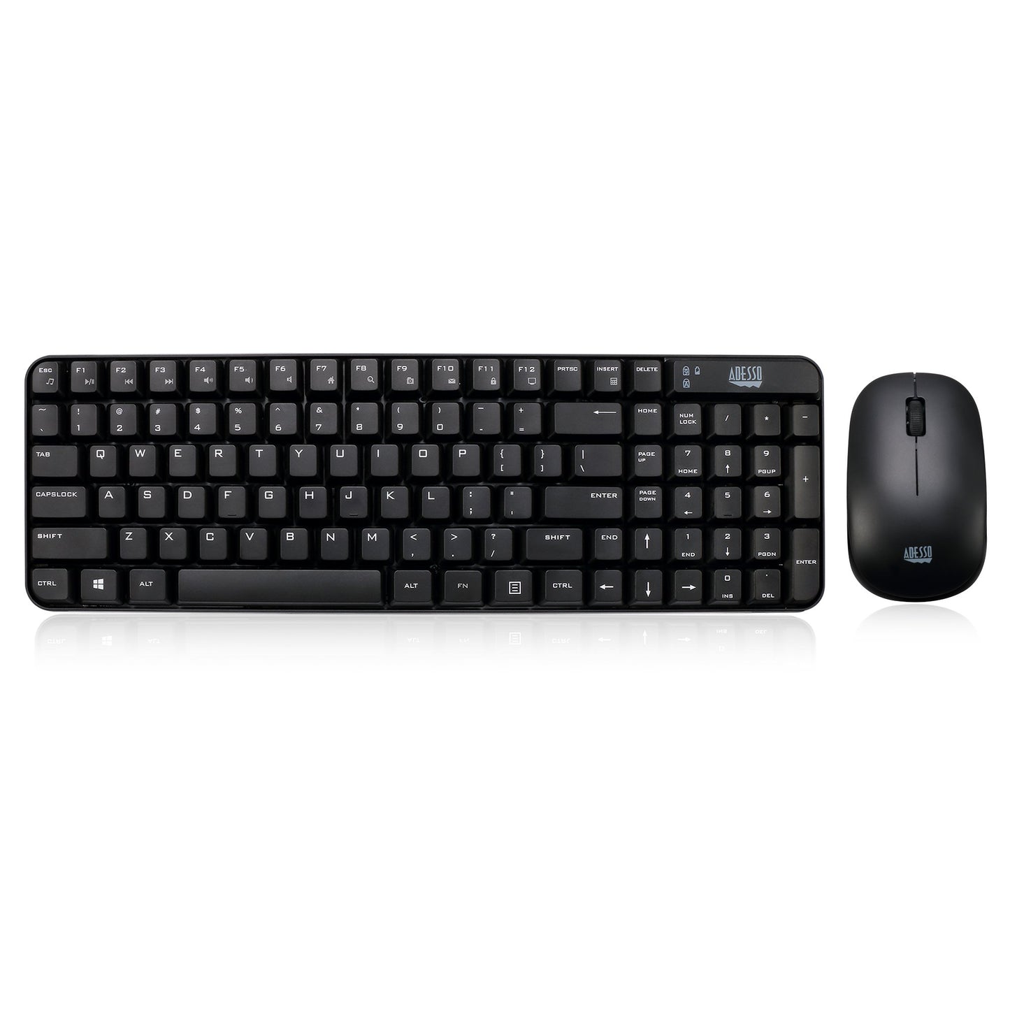 Adesso WKB-1200CB Natural Ergonomic Wireless Spill Resistant Compact Keyboard & Mouse Combo