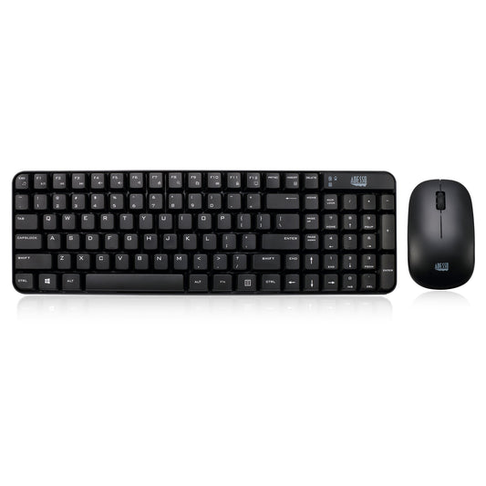 Adesso WKB-1200CB Natural Ergonomic Wireless Spill Resistant Compact Keyboard & Mouse Combo