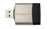 Kingston Digital USB 3.0 Portable Card Reader for SD, SDXC, SDHC, MMC, RS-MMC, microSD, microSDHC, microSDXC Card UHS-I and UHS-II, Class 4, 6, and 10 Memory Cards. MobileLite G4 (FCR-MLG4)