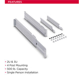 CyberPower CP2RAIL02 4-Post Rackmount Kit, 2U/3U, 500 Pound Mounting Kit