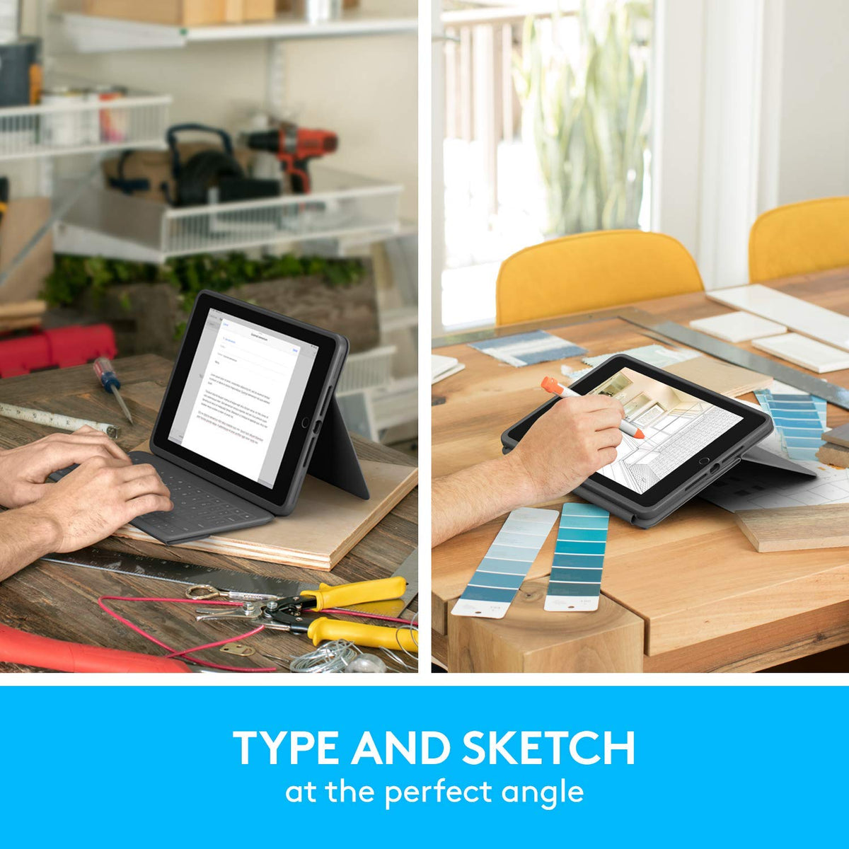 Logitech Rugged Folio Compatible with Seventh-Generation iPad, Graphite