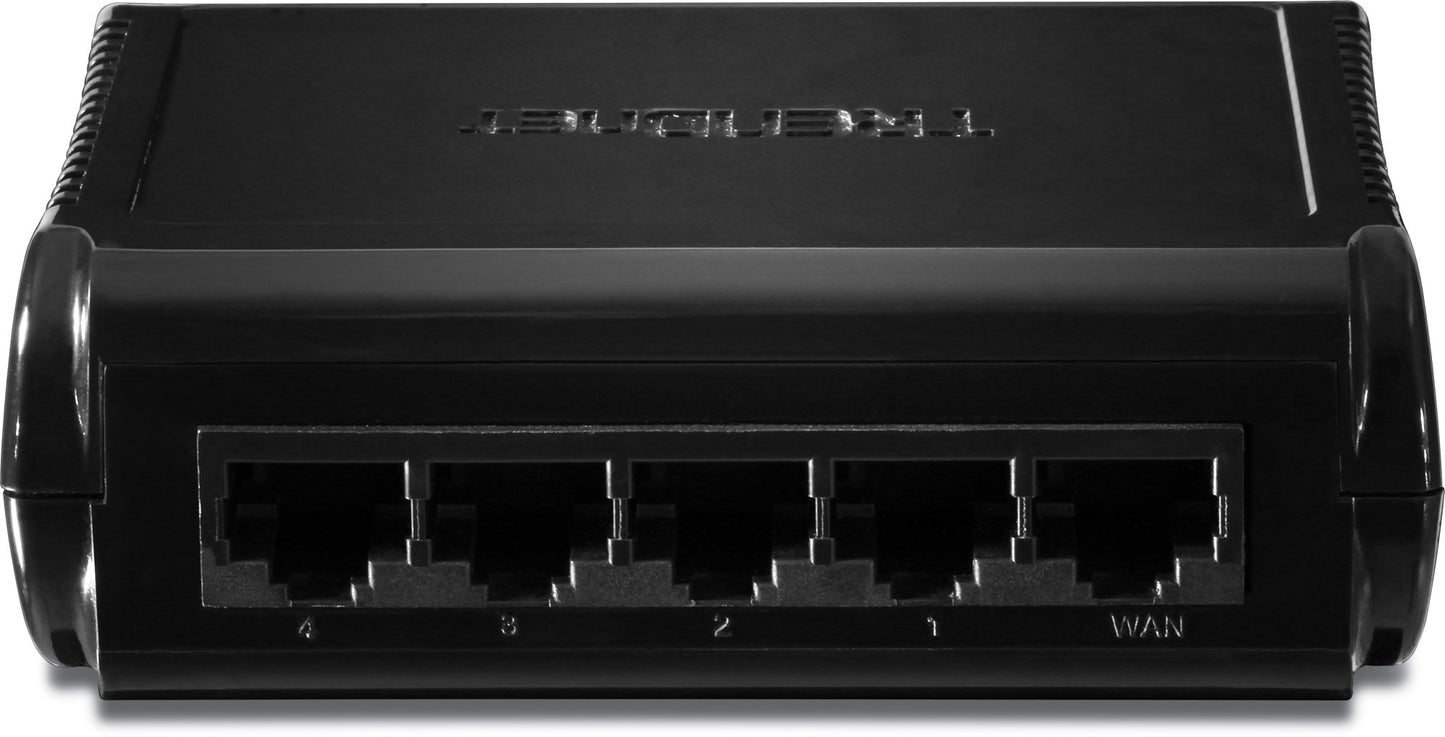 TRENDnet 4-Port Broadband Router, 4 x 10/100 Ports, Instant Recognizing, Plug & Play, Firewall Protection, TW100-S4W1CA